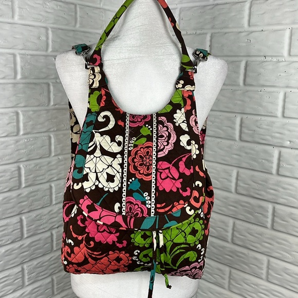 VERA BRADLEY Backpack Tote Convertible Lola Paisley Floral Removable Straps - Picture 4 of 17